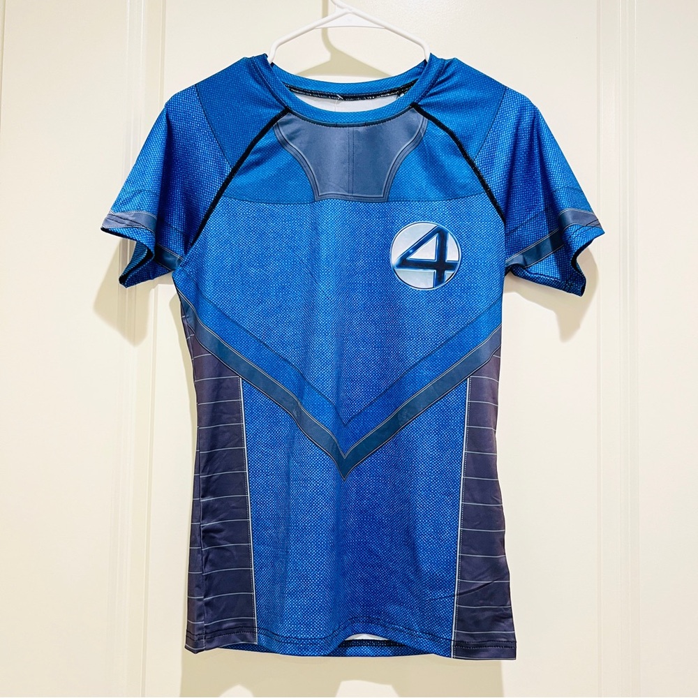 Fantastic Four superhero marvel Compression short Sleeve Rashguard tee XL NWT